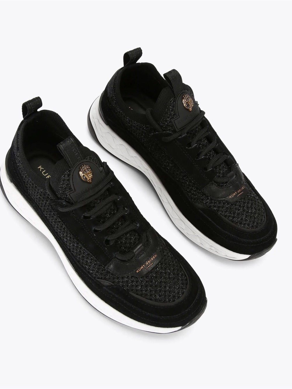 Kurt Geiger London black KENSINGTON KNIT SNEAKER size us10